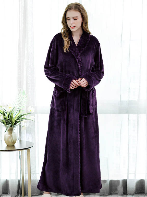 Comfortable Solid Warm Pajama Robe