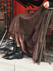 Elastics Waist Gauze Hemline Skirt