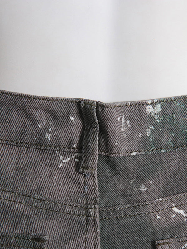 Pockets Split-Joint Tie-Dyed Loose Trousers Pants