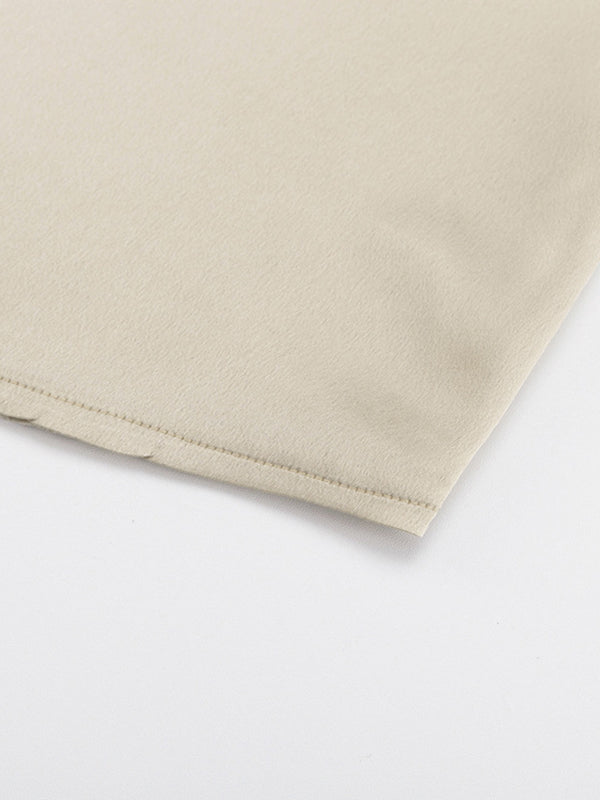 Solid Color Split-Joint Loose Sleeveless Lapel Vest Top