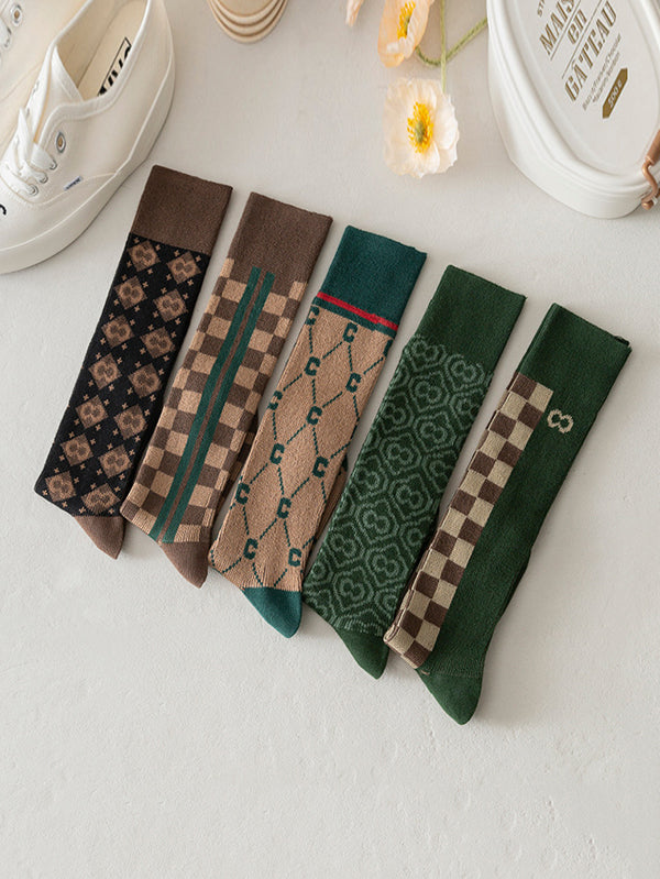 Stylish Selection Skinny Leg Checkered Socks Accessories
