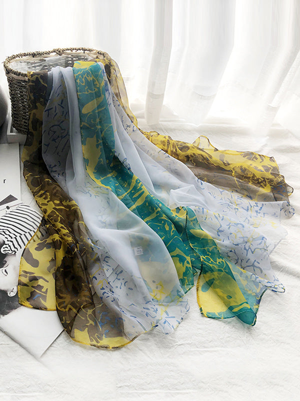 Printed See-Through Sun-Protection Shawl&Scarf