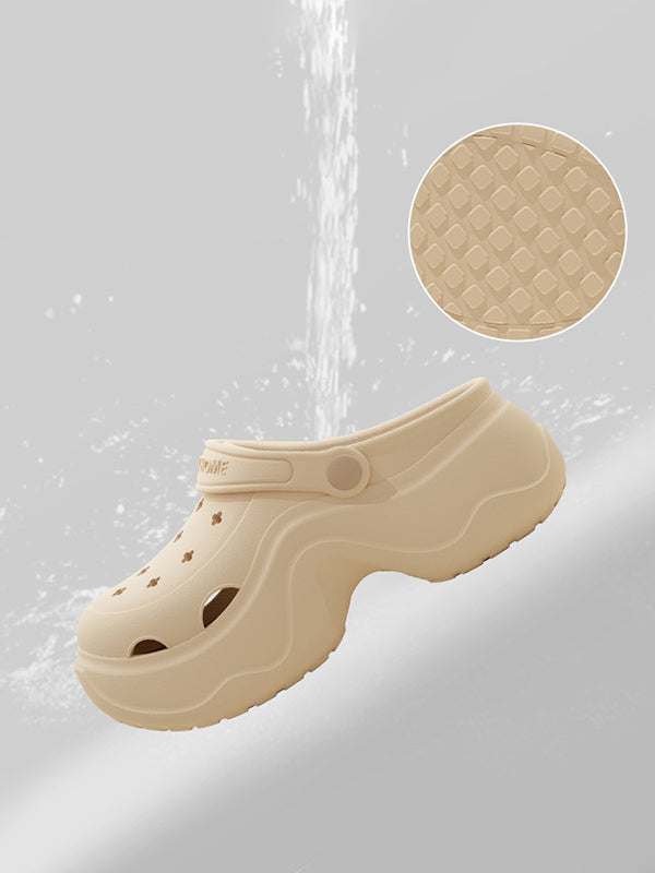 Hollow Round Cut Sandals Platform Shoes Crocs