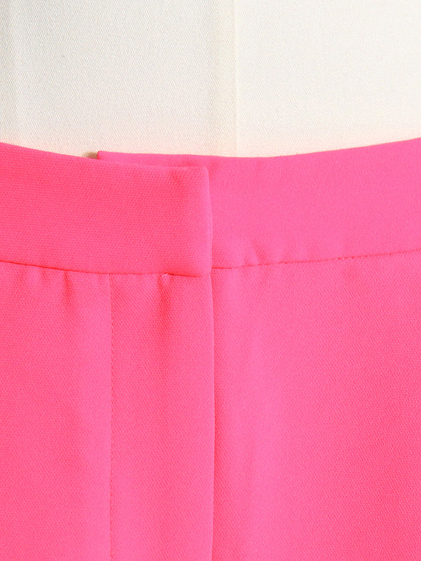 Flower-Embellished Solid Color Long Sleeves Lapel Outerwear Blazer