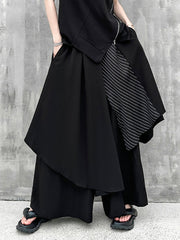 Asymmetric Split-Joint Loose Wide Leg Trousers Pants