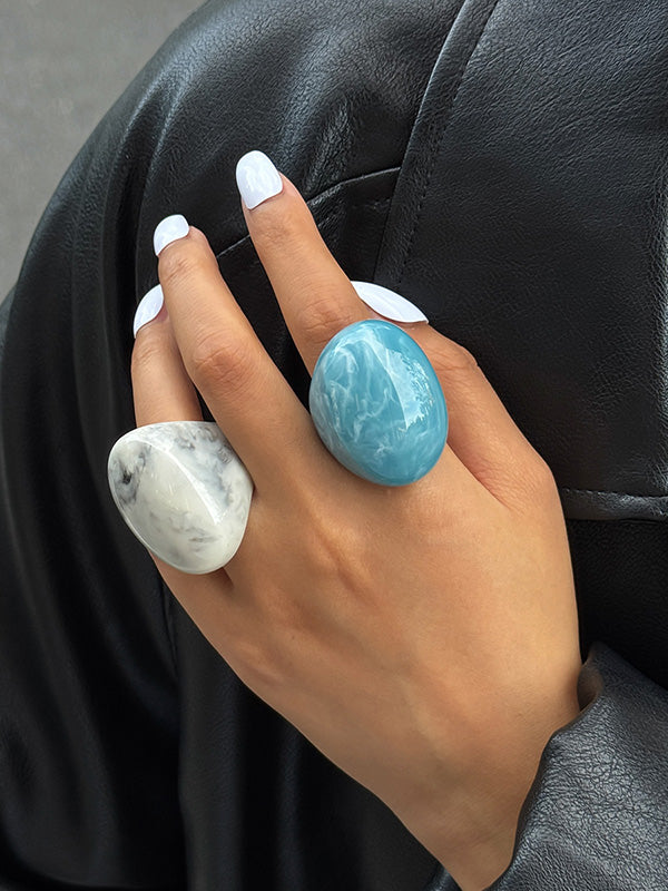 Geometric Shiny Irregularity Rings Accessories