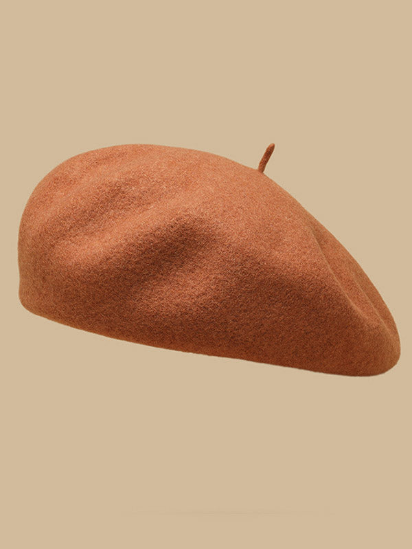 Simple Wool Solid Color Beret Hat