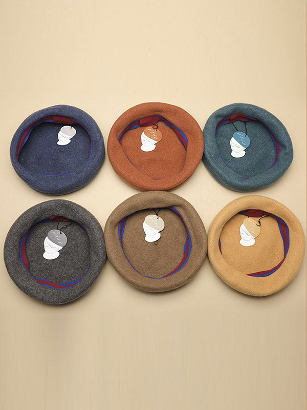 Simple Wool Solid Color Beret Hat