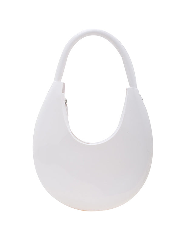 Geometric Solid Color Zipper Satchels