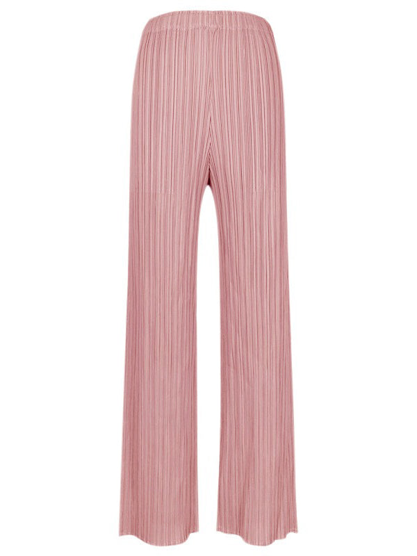 15 Colors Loose Elasticity High Waisted Wide Leg Pleated Pants