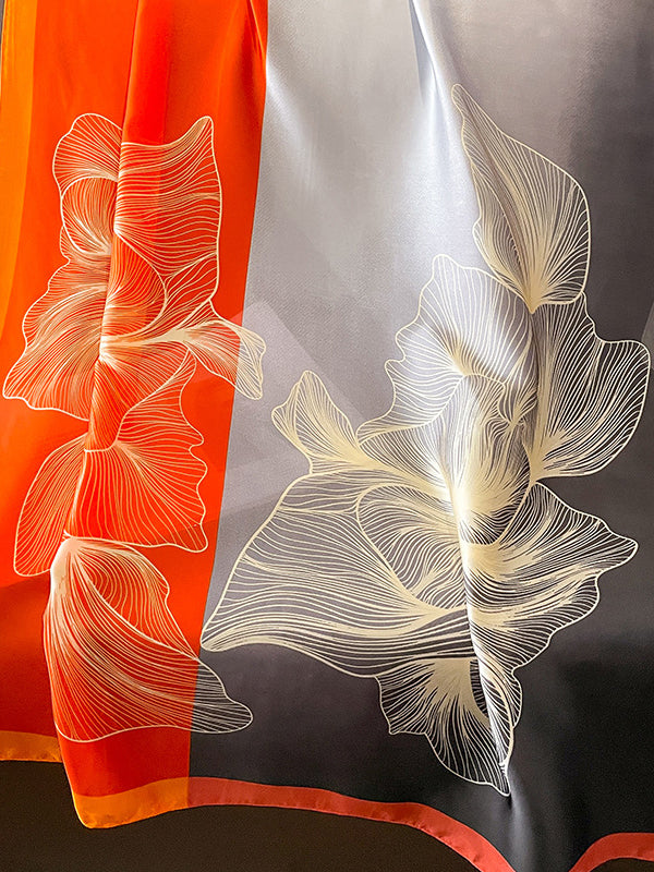 Contrast Color Printed Sun-Protection Shawl&Scarf