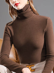 Original 7 Colors High-Neck Long Sleeves T-Shirt Top