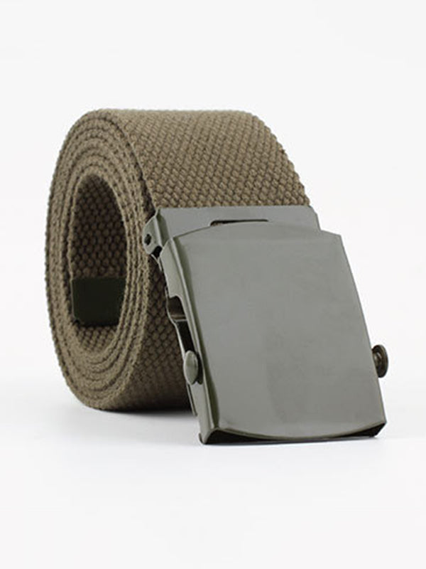 Casual 7 Colors Solid Color Canvas Weave Belt