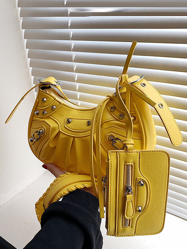 Rivet Zipper Crossbody Bags