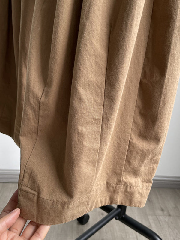 Elasticity Solid Color Loose Casual Pants Bottoms