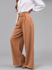 Pleated Split-Joint High Waisted Loose Trousers Pants