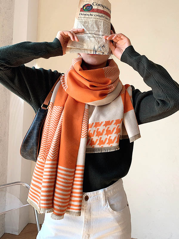 Imitation Cashmere Printed Double-Side Shawl Scarf
