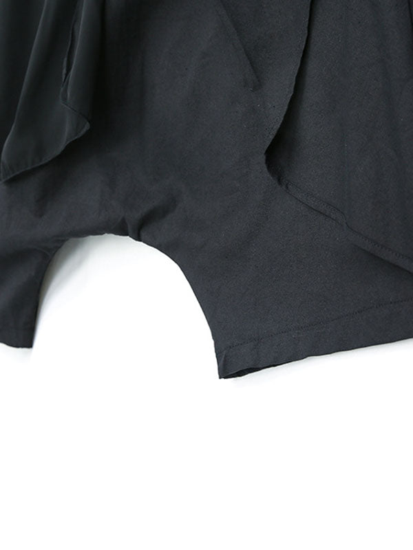 Pleated Solid Color Harem Pants Loose Ninth Pants