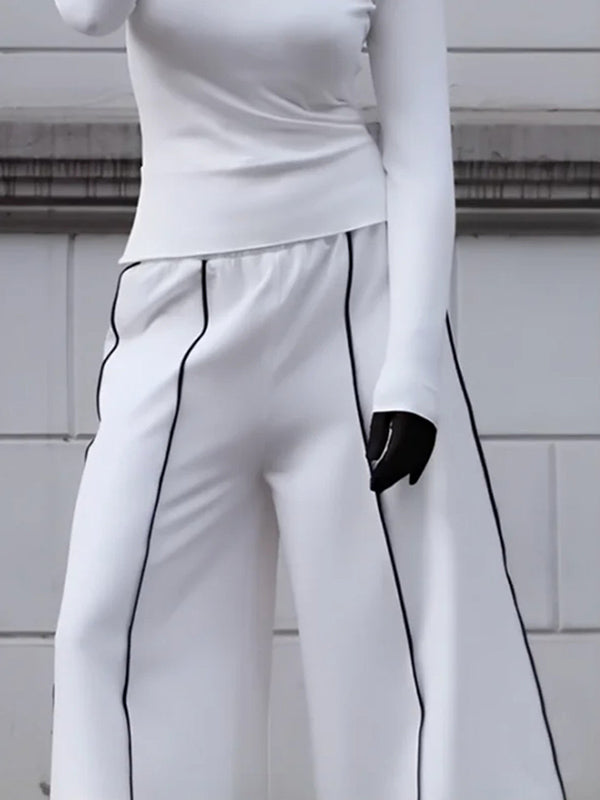 Striped Loose Wide Leg Trousers Casual Pants Bottoms