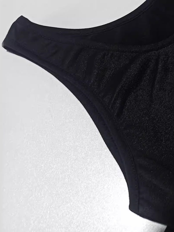 Asymmetric Solid Color A-Line Loose U-Neck Midi Dresses