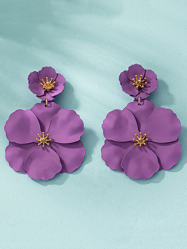 Flower Shape Earrings Accessories Drop Earrings