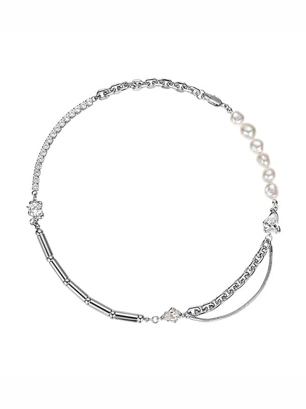 Chains Geometric Rhine Stones Necklaces Accessories
