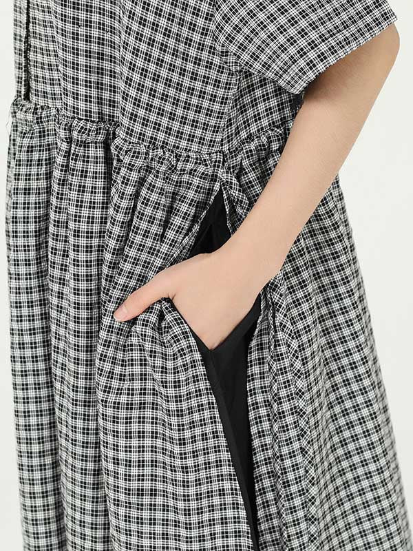 Loose Split-Side False-Two Cropped Midi Dress