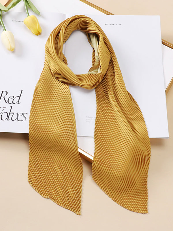 Casual Pleated Solid Color Shawl&Scarf