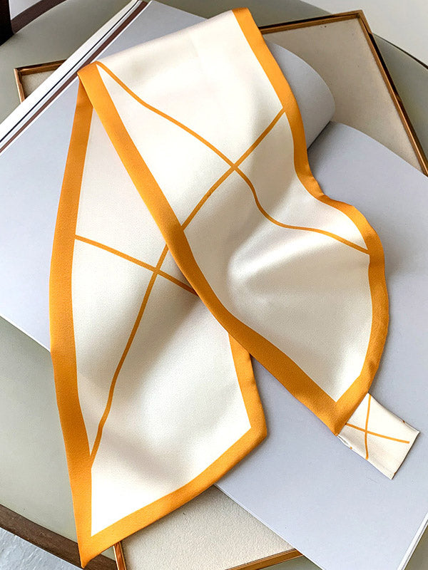 Original Striped Print Hair Band&Silk Scarf