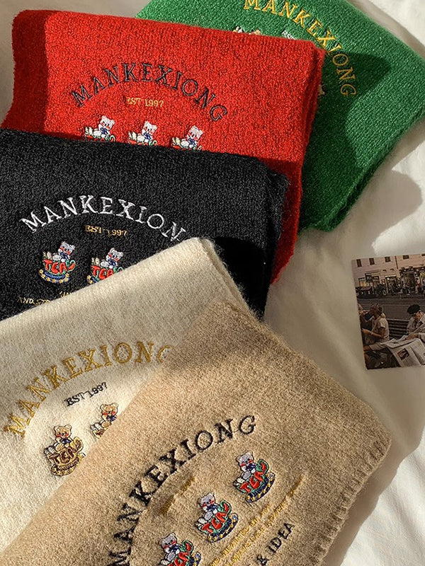 Keep Warm Knitted Letters Scarf