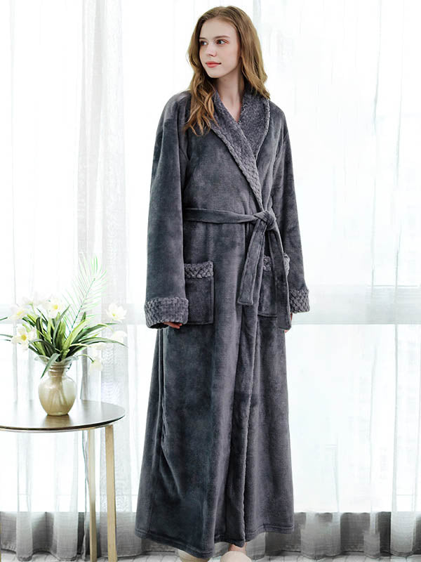 Comfortable Solid Warm Pajama Robe