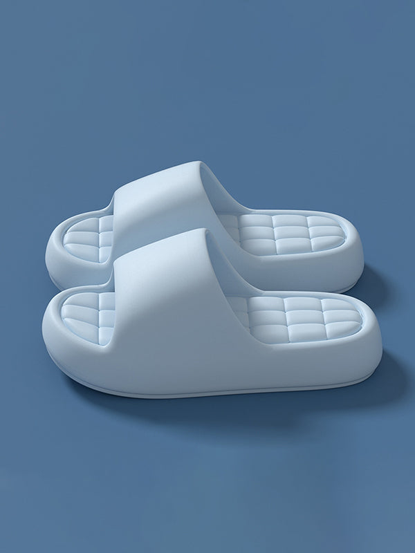 Open Toe Solid Color Slippers Platform Shoes