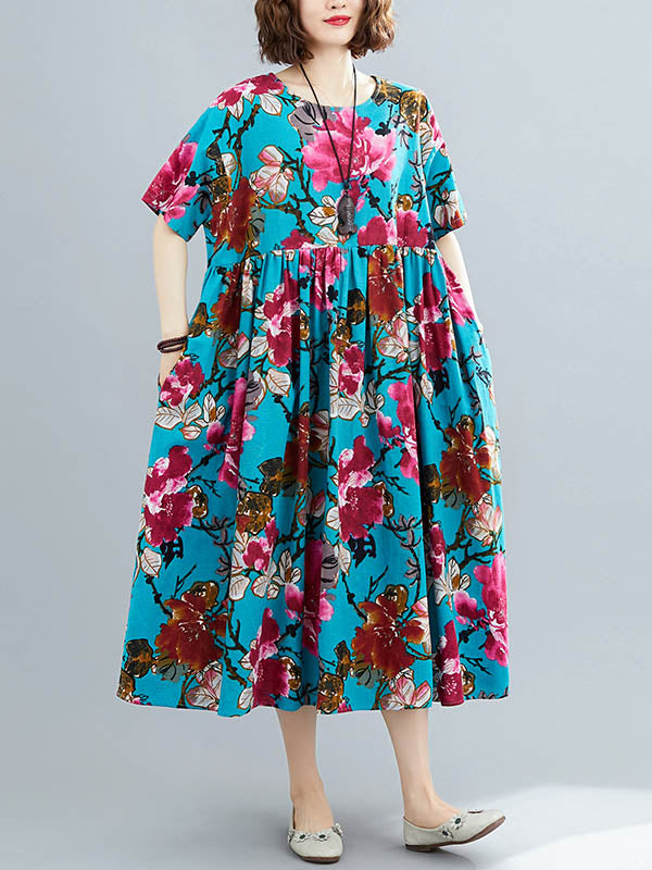 Loose Flower Printing National Dress