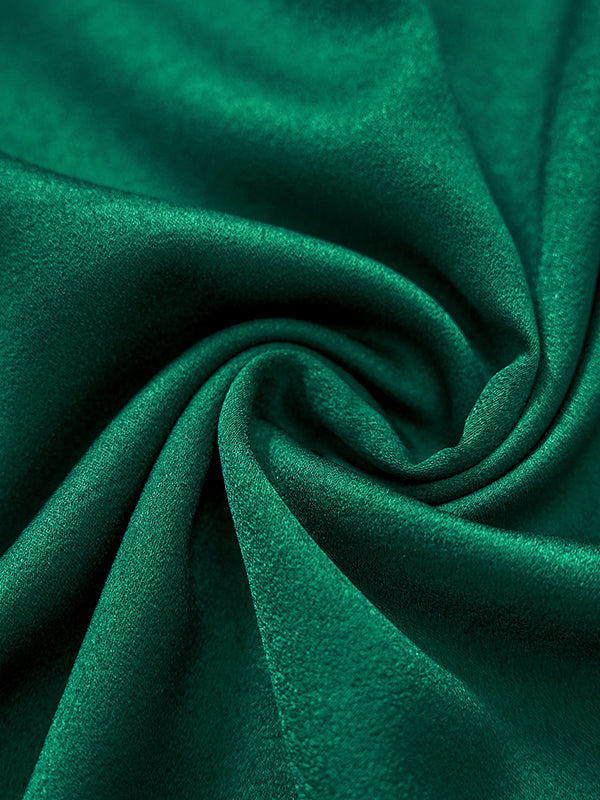 Pleated Ribbed Solid Color Sleeveless Halter-Neck Maxi Dresses