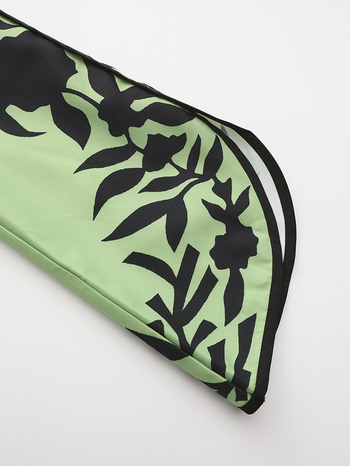 Printed Tied Waist A-line Flared Sleeves V-neck Maxi Dresses