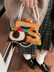 Contrast Color Zipper Handbags Crossbody Bags