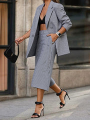 Long Sleeves Loose Split-Joint Lapel Blazer Suits