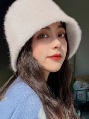 Drawstring Solid Color Split-Joint Hat Bucket Hat