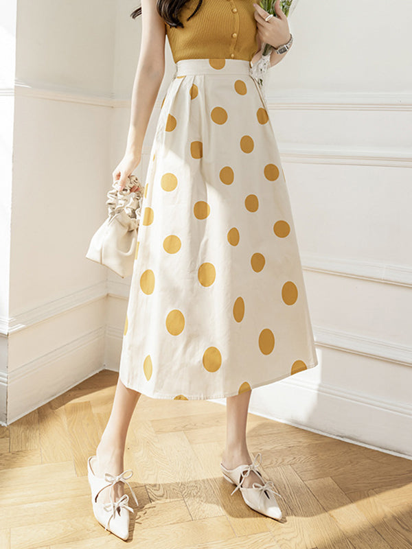 Polka-Dot Loose Skirts Bottoms