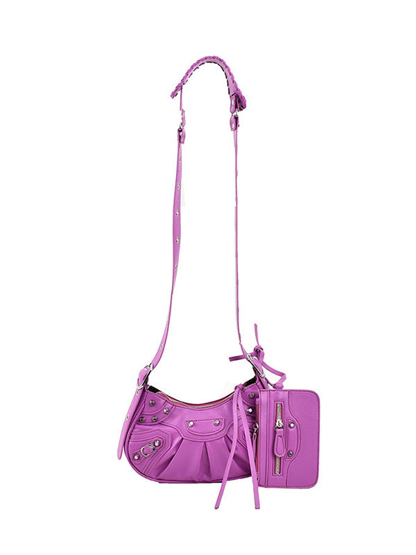 Rivet Zipper Crossbody Bags