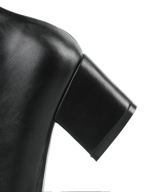 Pointed-Toe Ripped Split-Joint Pumps Chelsea Boots