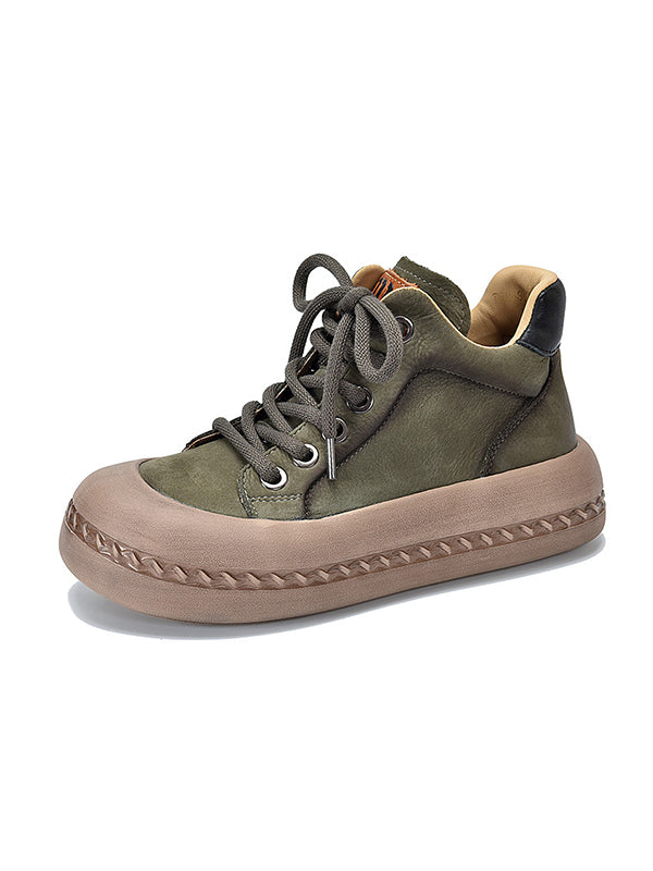 Round-Toe Tied Shoes Booties