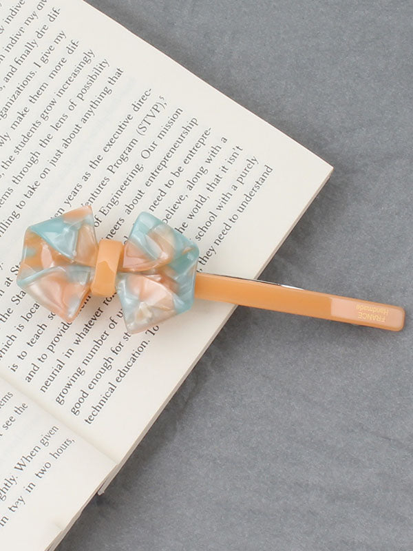 Bowknot Geometric Solid Color Hair Clips