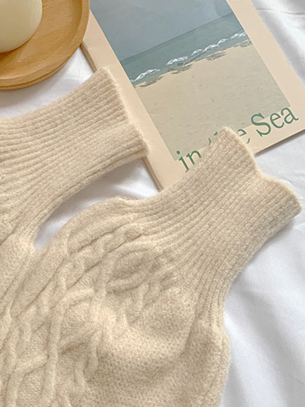 Urban Knitting Solid Color Square-Neck Sweater