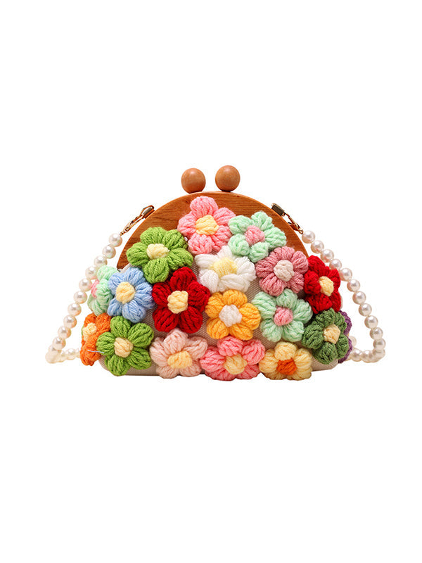 Chains Flower Shape Handbags Crossbody Bags