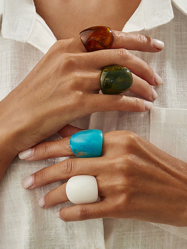 Geometric Shiny Irregularity Rings Accessories