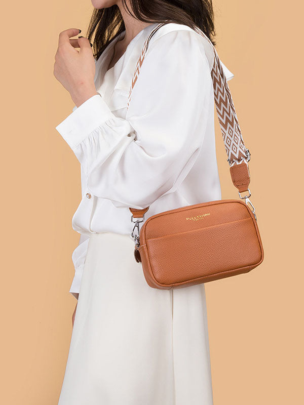 Letter Print Printed Solid Color Zipper Crossbody Bags