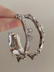 Hood Pleated Solid Color Irregularity Earrings Accessories