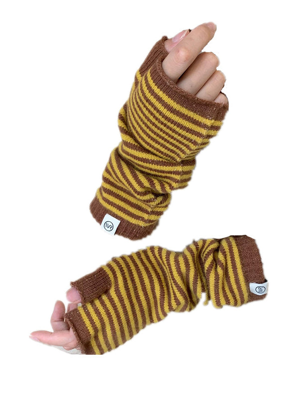 Casual Keep Warm Striped Gloves Accessories