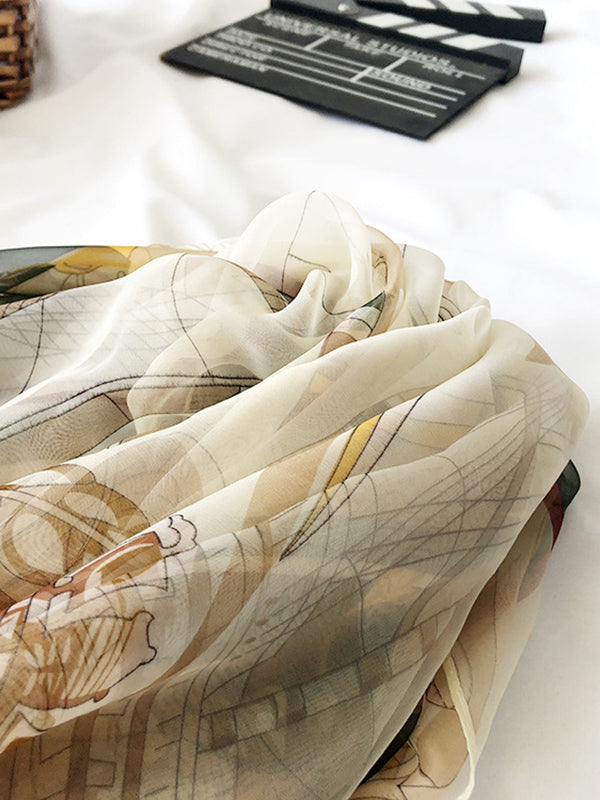 Printed See-Through Sun-Protection Shawl&Scarf